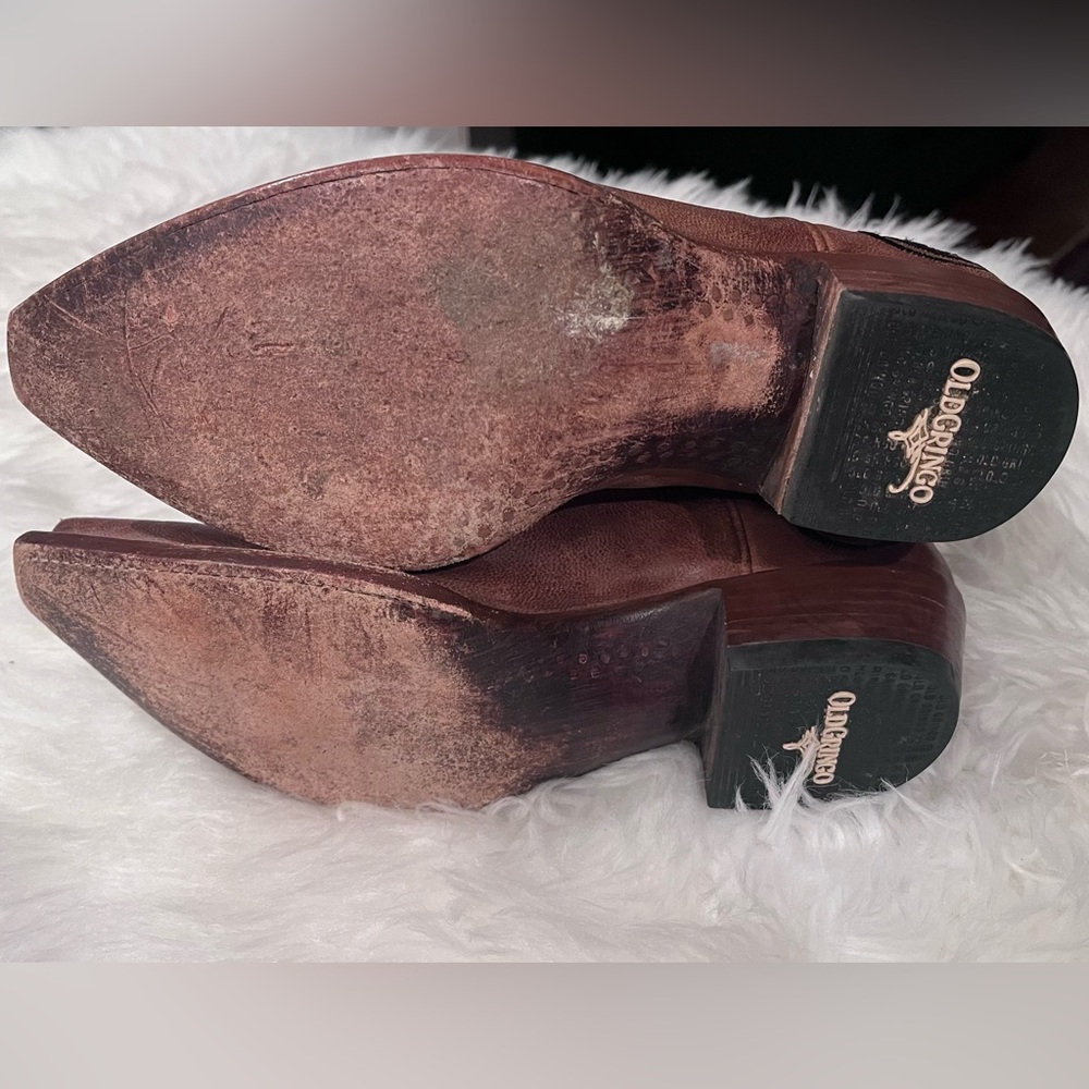 Old Gringo Women’s 8.5B Brown Leather Boots with Black Embroidery - Picture 5 of 10